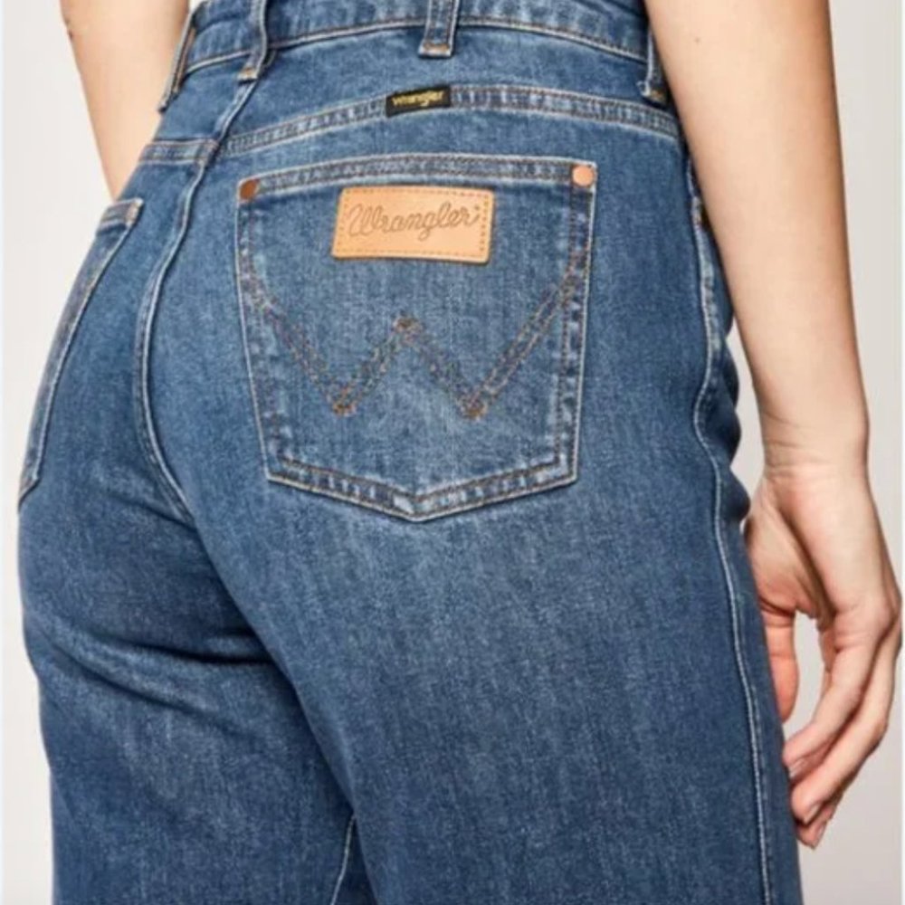 Vintage Wrangler Original Ladies Cowboy Fit 100% Cotton Rigid Denim Size 5 Retro